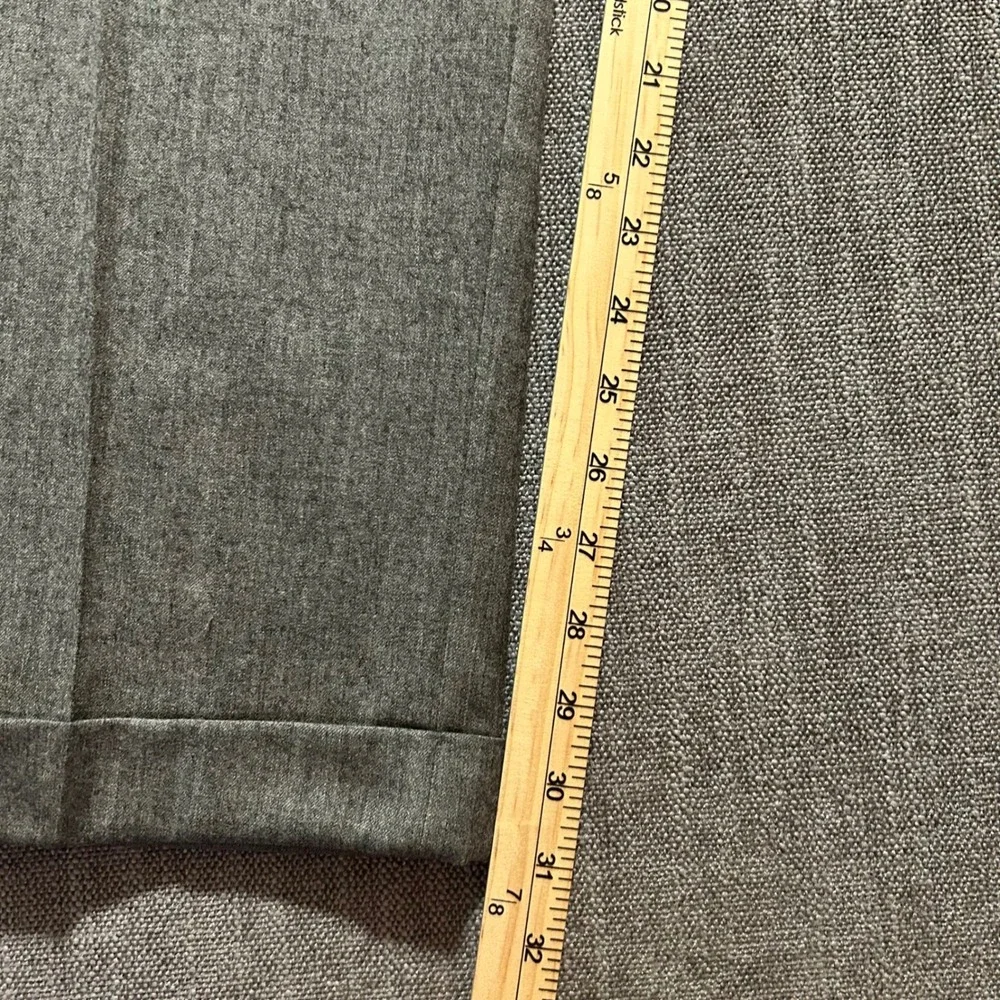 Brooks 346 Dress Pants Mens 40x31 Grey Pleated Cuffed 100% Worsted Wool Slacks